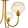 Cognac 3 Light Semi-Flush Satin Gold and Champagne Ribbed Glass close view picture of the shades