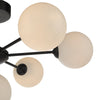 Cohen 7 Light Pendant Matt Black/Opal Glass close view picture of the shades