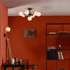 Cohen 7 Light Pendant Matt Black/Opal Glass life style picture