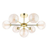 Cohen 7 Light Semi Flush Polished Gold With Twisted Amber Glass beautiful design