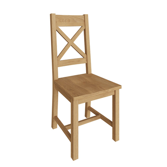 Chic Wooden Dining Chair with Cross Back.