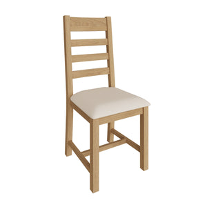 Chic Fabric Dining Chair with Ladder-Style Back.
