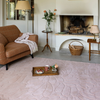 Laura Ashley Coleby Petals Floral Rug Chalk Pink lifestyle picture in the living room