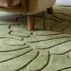 Laura Ashley Coleby Petals Floral Rug Hedgerow Green close-up view picture of the pattern design