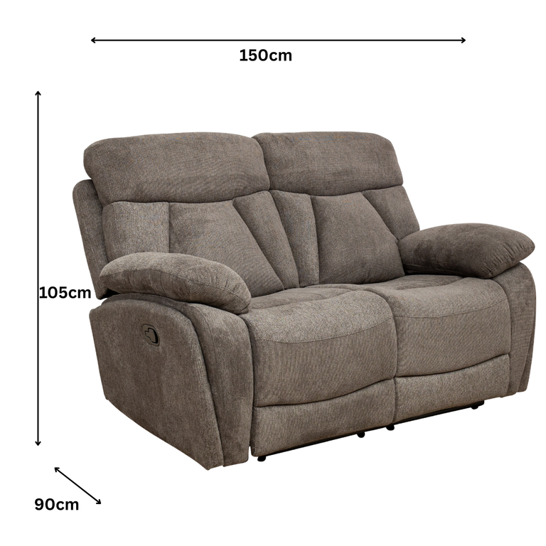 Colrein 2 Seater Sofa Recliner Dark Grey