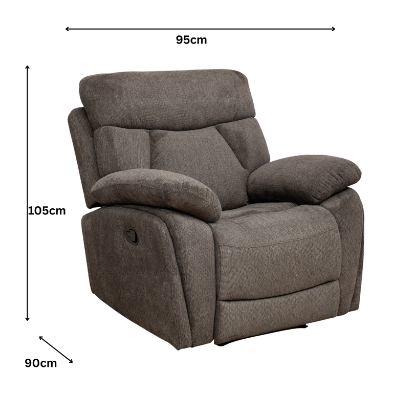 Colrein Fabric Recliner Chair Dark Grey