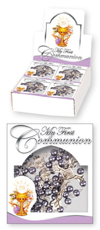 Communion Imitation Hematite Rosary