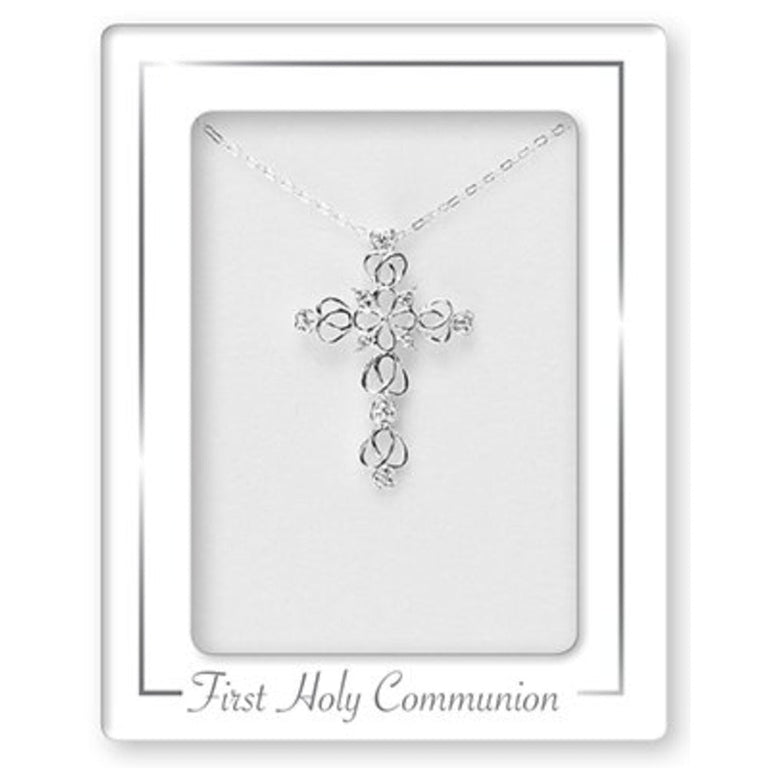 Communion Silver Filigree Cross Necklace