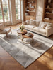Concept Looms Dune Rug DU155 White/Light Blue/Grey top-view lifestyle picture in the living room