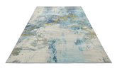 Concept Looms LUX04 Washable Rug Blue Gold made in a fresh blue and gold colors