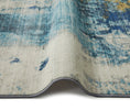 Concept Looms LUX04 Washable Rug Blue Gold with a low pie and bordered ends