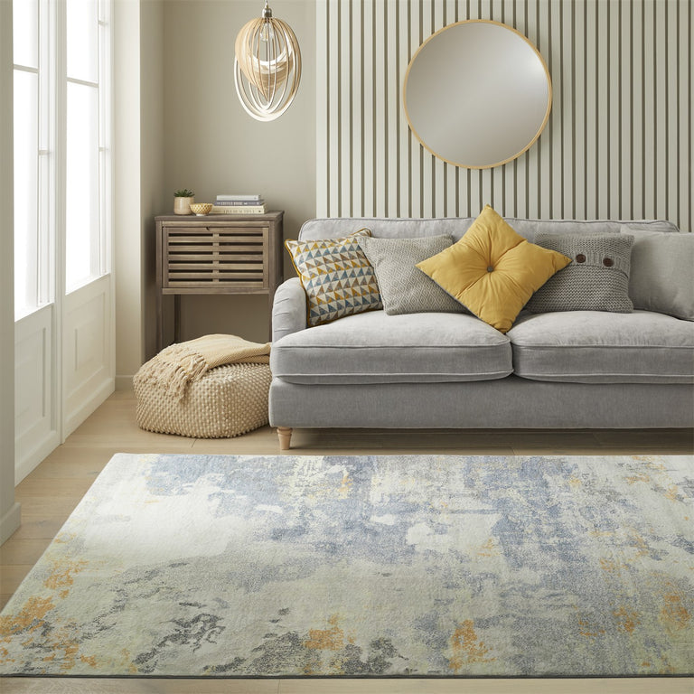 Concept Looms LUX10 Washable Rug Grey Yellow