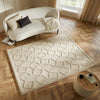 Concept Looms Priory Rug PRI101 Beige top-view lifestyle picture in the living room