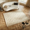 Concept Looms Priory Rug PRI101 Ivory top-view lifestyle picture in the living room