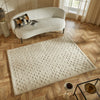 Concept Looms Priory Rug PRI102 Ivory top-view lifestyle picture in the living room