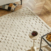 Concept Looms Priory Rug PRI102 Ivory with a carved checked pattern