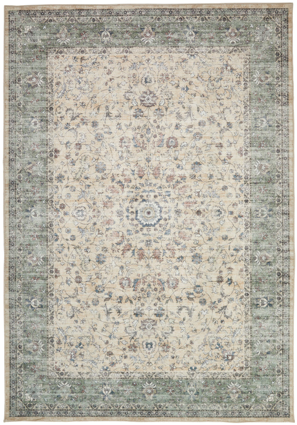 Concept Looms Liberty Classic LIB208 Cream Green Rug front view picture of the rug design