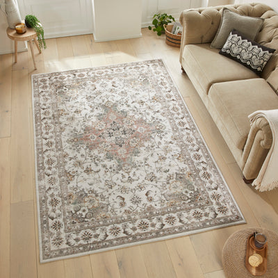 Concept Looms Liberty Classic Multicolor Damask Rug – Washable & Non-Slip