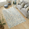 Concept Looms Liberty Floral LIB301 Ivory Blue Rug top view life style picture