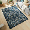 Concept Looms Liberty Floral Rug LIB306 Navy top view life style picture