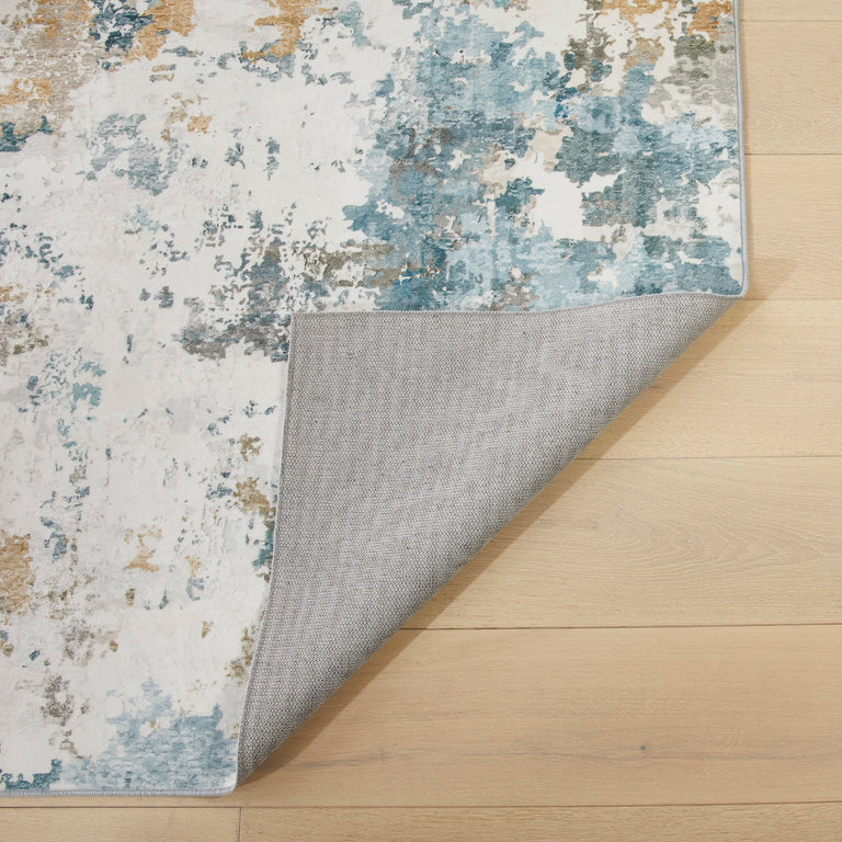 Concept Looms Liberty Modern LIB104 Aqua – Distressed Blue Machine-Made Rug