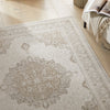 Concept Looms Olivia OLI103 Khaki Rug close view picture of the pattern and color hue