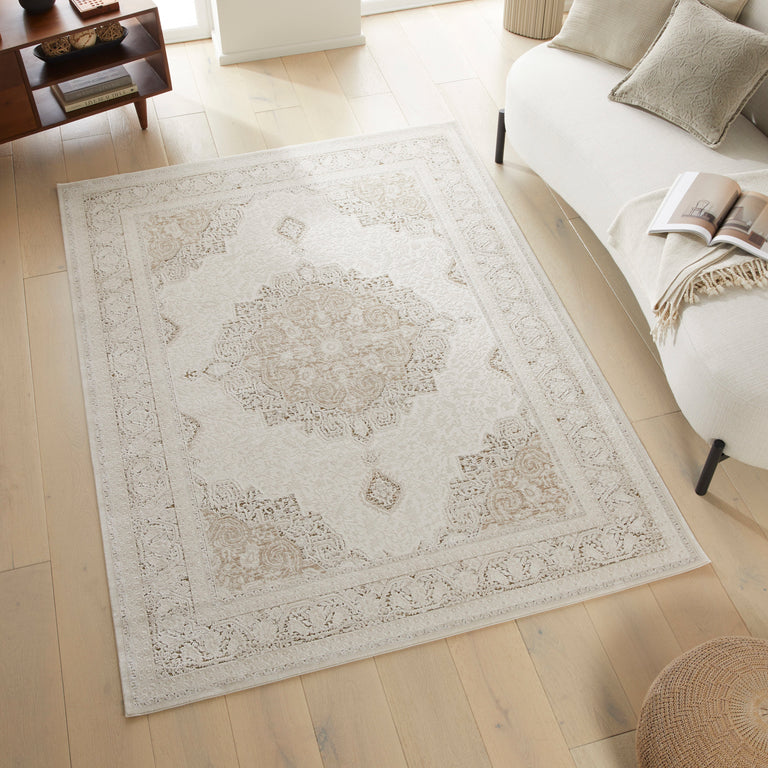 Concept Looms Olivia OLI103 Khaki Damask Traditional Rug