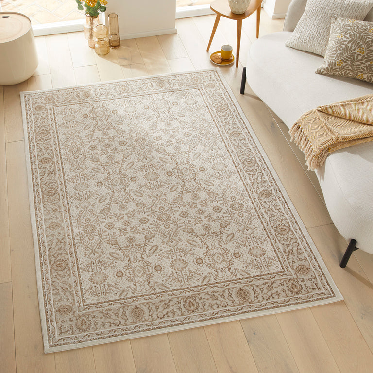 Concept Looms Olivia OLI104 Grey Khaki Damask Traditional Rug