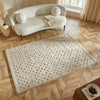 Concept Looms Priory PRI102 Taupe Rug top view life style picture