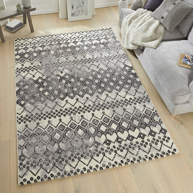 Concept Looms Rug Somerset SOM104 Anthracite – Large Grey Geometric Rug