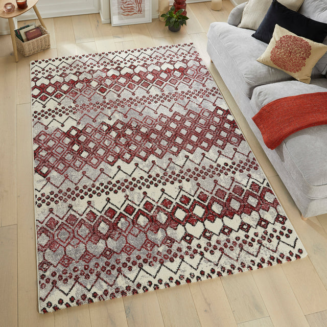 Concept Looms Rug Somerset SOM104 Terracotta – Geometric Rug