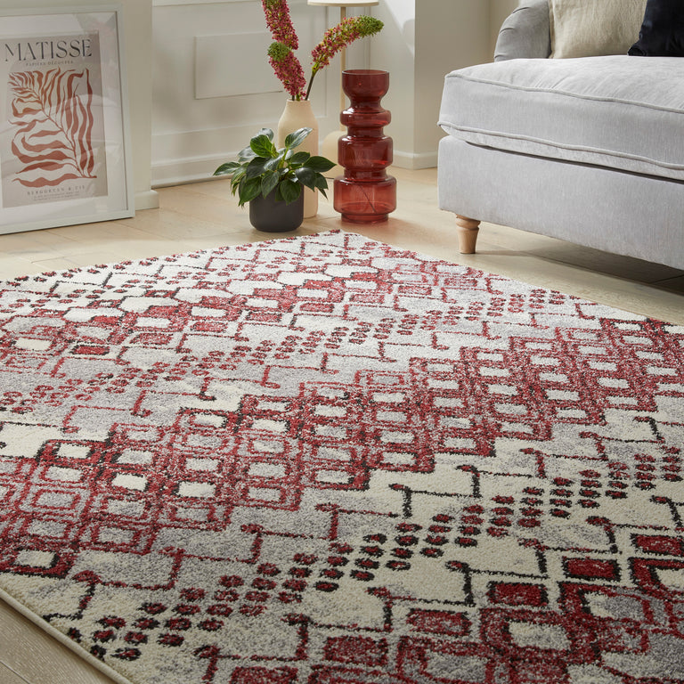 Concept Looms Rug Somerset SOM104 Terracotta – Geometric Rug