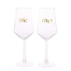 Confetti Set of 2 Wine Glasses - Mr & Mrs picture on the white background
