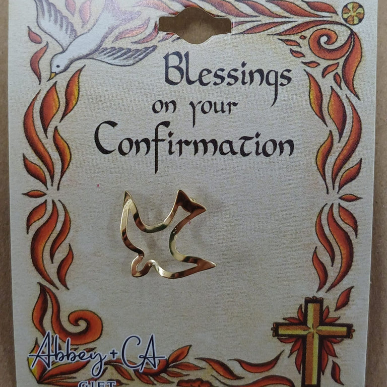 Confirmation Brooch Dove Pin Gold – Elegant Faith Symbol Confirmation Jewellery Gift for Girls & Boys, Gilt Tone Finish