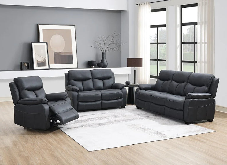 Conrad 3 Seater Fixed Sofa Steel Blue