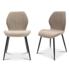 Conrad Fabric Dining Chair Stone Pair fabric chairs with a vertical stitching