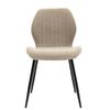 Conrad Fabric Dining Chair Stone Pair with a black powder coated metal legs