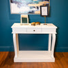 Scroll design console table in ivory