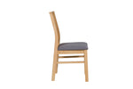 Practical yet stylish oak and gray dining chair.