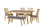 Cooper Dining Table 160cm Light Oak picture with dining chairs and bench