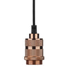 Copper E27 Single Pendant Suspension lampholder close-up
