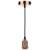 Copper E27 Single Pendant Suspension with black cable