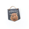 Highland cow welcome pennant plaque