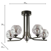 Cradle 5 Light Matt Black Semi-Flush Ceiling Lights