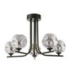 Cradle 5 Light Matt Black Semi-Flush Ceiling Lights