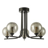 Cradle 5 Light Semi Flush Matt Black With Smoked Glass picture on the white background