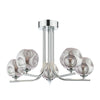 Cradle 5 Light Semi Flush Polished Chrome With Closed Organic Smoked Glass picture on the white background
