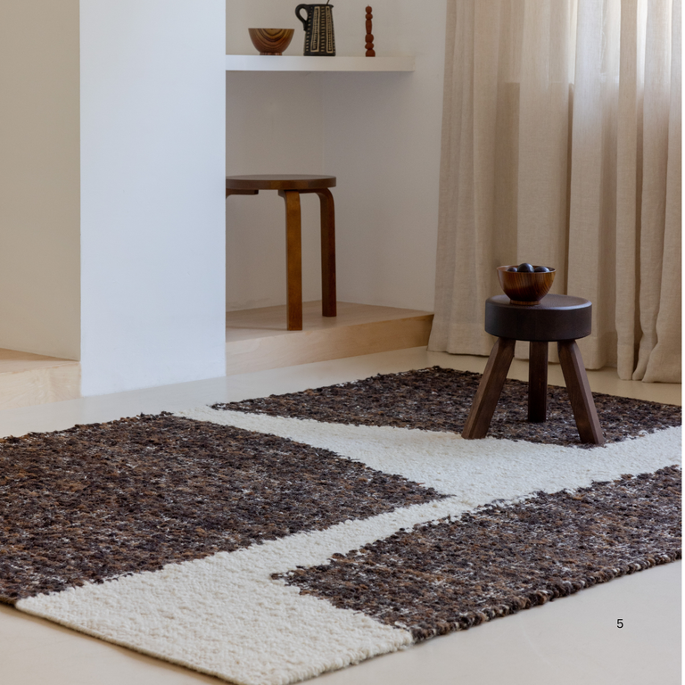 Brink & Campman Craft Fundament Abstract Rug Chocolate Cream