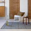 Brink & Campman Craft Matter Check Rug Slate Olive lifestyle picture in the living room