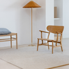Brink & Campman Craft Matter Plain Rug Warm White lifestyle picture in the living room